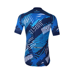 Race Fit Geometric Stripe Printed Summer Cycling Jersey Unisex Full Zip Quick Dry Lightweight <b>Road</b> Bike Competition Shirt - Product Image 3