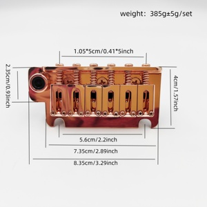 Guitare électrique ST 6 cordes, petit pont vibrato double verrouillage 10,5 mm, plaque flottante à deux points, selle en or rose - Product Image 2