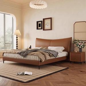 <span class=keywords><strong>Letto</strong></span> <span class=keywords><strong>Matrimoniale</strong></span> Moderno di Lusso in Legno, Estensibile e Convertibile, Queen o Super King, Rivestito in Vera Pelle Morbida, Regolabile e Imbottito - Product Image 2
