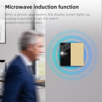 Interrupteur mural intelligent Alexa OEM Tuya WiFi avec panneau de contrôle d'éclairage, affichage LED, contrôle à distance via application, normes EU/UK