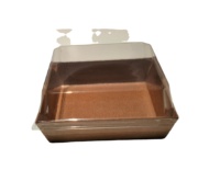 Boîtes pliantes pour pâtisserie en matériaux recyclés 10*10*5cm, blanc kraft brun avec fenêtre et couvercle transparent, boîte à gâteau