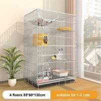 Cage pour animaux de compagnie en métal pliable de haute qualité avec plateforme et escalier, volière pour chatons, 4 étages, nichoirs portables, cage pliable pour chat