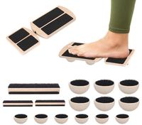 Tabla Inclinada de Madera Ajustable con Bandas de Resistencia, Portátil, para Fisioterapia, Rehabilitación, Estiramiento de Pantorrillas y Ejercicios