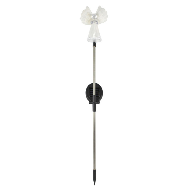 Factory Direct RGB Led Solar Christmas Lights Plastic Angel Stake Decorations for Outdoor Yard Garden Lawn