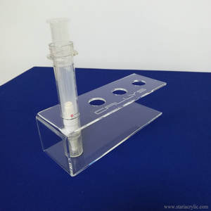 Commercio All'ingrosso della fabbrica 4 Foro a forma di C Chiaro Lucite Composito Siringa Display Rack Acrilico Siringa Supporto - Product Image 5