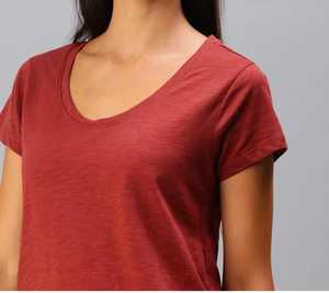 Camiseta de Manga Corta de Punto, Color Sólido, Informal, Talla Grande, Cuello Redondo para Mujer - Product Image 1