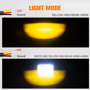 Nouveaux phares antibrouillard LED pour moto RCJ, double couleur blanc et jaune, étanches IP67, 3800LM, 12-24V, pour barre lumineuse de travail à faisceau haut/bas - Product Image 4
