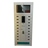 Casier de rangement intelligent 2026 à 18 portes avec serrure électronique, station de recharge pour téléphone, affichage publicitaire 21,5 pouces et couleurs variées pour restaurant