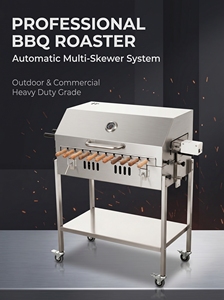 Parrilla de Carbón Motorizada para Asar al Estilo Cipriota (Foukou) con 11 Brochetas, para Uso Comercial en Tiendas de Barbacoa - Product Image 1