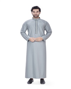 Top Selling Polyester Viscose Saudi Embroidered <b>Thobe</b>-Breathable Summer Long Sleeve Robe for <b>Men</b> Muslim Traditional Clothing - Product Image 3