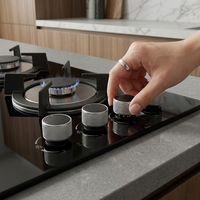 Table de cuisson à gaz Hob 2026 au design moderne, 4 brûleurs, panneau en verre, allumage électronique, classe A en termes d'efficacité énergétique, caractéristiques de sécurité domestique