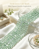 Perles en verre cristal carrées à facettes effet glace pilée 4x4mm en gros, fournitures de bricolage en vrac, revêtement Aurora AB, couleurs personnalisées