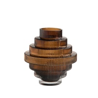 Vase en verre géométrique de style nordique, décoration moderne pour le salon, décoration de la maison, vase hydroponique de bureau, fait à la main, durable