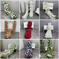 SMOOTH En gros Chemin de table floral pour mariage avec roses blanches, hortensias et orchidées pour centre de table et toile de fond