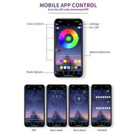 Lumière ambiante intérieure de voiture, lampe décorative, éclairage d'ambiance en fibre optique, contrôle par application, lumières froides RGB