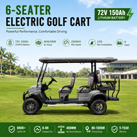 Voiturette de golf électrique robuste 6 places, batterie lithium 150Ah, garde au sol 400 mm, pour ferme, parc, complexe hôtelier