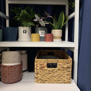 Cesta <span class=keywords><strong>de</strong></span> Almacenamiento Rectangular <span class=keywords><strong>de</strong></span> Mimbre Tejido a Mano, Organizador para Dormitorio, Baño, Lavandería, Oficina, <span class=keywords><strong>Escritorio</strong></span> - Product Image 5