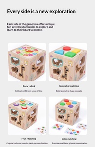 Giocattolo Educativo <span class=keywords><strong>Montessori</strong></span> Multifunzionale in Legno per Bambini 4-6 Anni, Puzzle Otto-in-uno con Palla da Colpire - Product Image 6