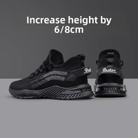 Scarpe con Rialzo 8cm 6cm Nere, Scarpe Casual con Piattaforma, Scarpe Elevate Traspiranti in Maglia per Uomo e Donna