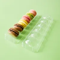 Vendita calda 6 pezzi biscotto Macaron contenitore scatola trasparente Blister plastica Macaron scatole di imballaggio vassoio