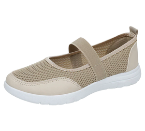 Baskets décontractées pour femmes Printemps-Été, style Old Beijing, avec empeigne en maille, semelle en PVC, à enfiler, à coupe basse, design respirant et confortable - Product Image 1
