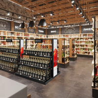 Présentoir à Bouteilles Premium à Niveaux avec Finition Personnalisable et Boîte à Lumière Latérale