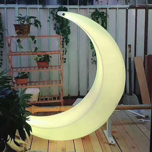 Motivo a Led decorativo paesaggio esterno luce Dia 128cm mezza <span class=keywords><strong>luna</strong></span> e stella illuminazione a mezzaluna RGB Led luce d'atmosfera - Product Image 4