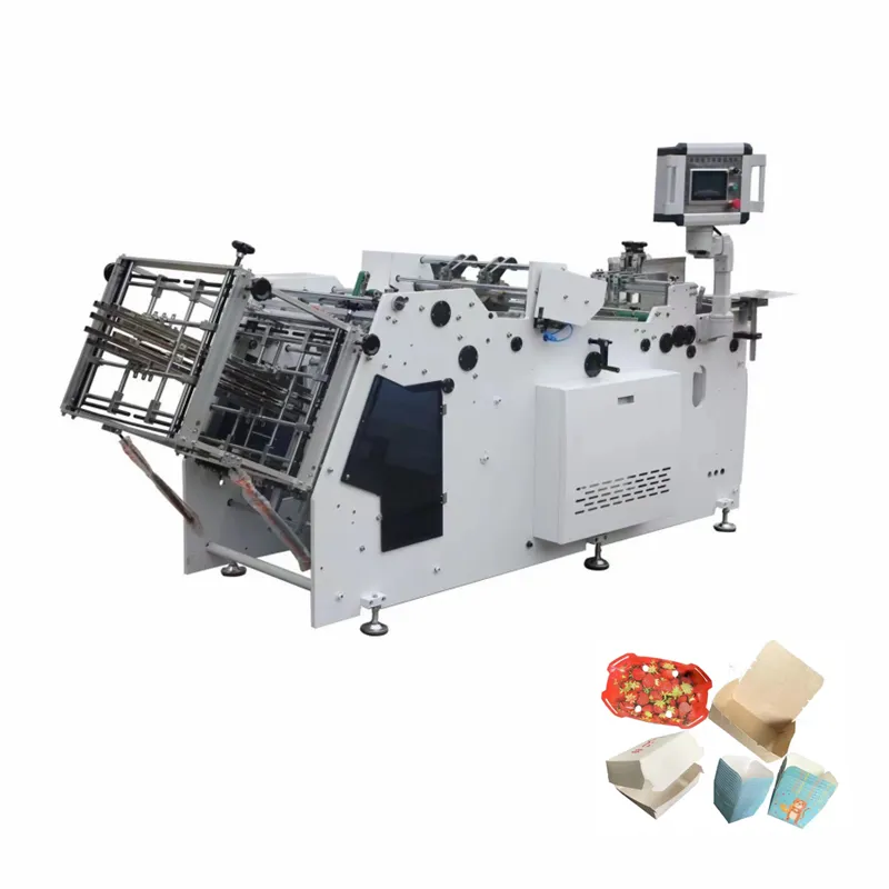 High speed Hamburger Box Machine Cardboard Box Making Machine ps foam food container making machine