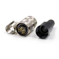 Conector Circular de Cable AISG M16 de 6 Pines, Conector Macho de Aviación Impermeable, Conector Hembra de Metal con Rosca para Panel