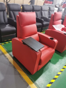 Sillón Reclinable de Cine en Casa de 4 Plazas, Fabricado en Foshan, Tapizado en Cuero Rojo Auténtico, Asiento de Cine en Casa 3D - Product Image 4