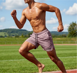 Men's Gym Shorts with Drawstring Quick Dry Lightweight Fabric Gym Clothing for Training with Side SlitAnd Custom Screen Printing - Product Image 1
