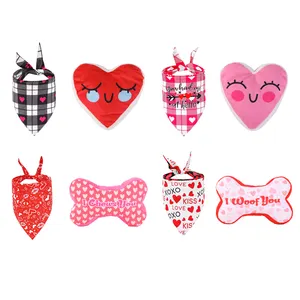 Wholesale Pet Dog Toys Heart Bone Valentine's Day Wedding Luxury Interactive Plush Squeaky Pet Dog Chew Toys for Dogs