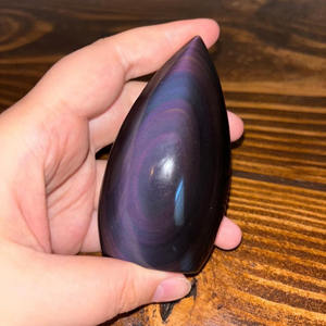 Wholesale Natural Rainbow Obsidian Heart/Teardrop <b>Ornament</b> Suitable for Home Decor Meditation and Holiday Gifts - Product Image 6