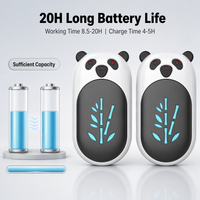 Chauffe-mains électrique USB 6000mAh, autonomie 20H, 3 niveaux de chaleur, chauffe en 0,5S, pour extérieur, 2-en-1, fixation coulissante rapide, 142g, paire