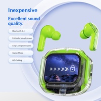 AirMAX pour écouteurs 5.0 intra-auriculaires à écran tactile avec annulation active du bruit (ANC), étanches, transparents, avec batterie