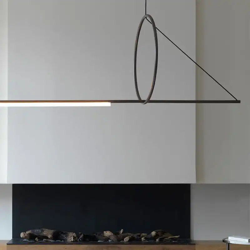 zhongshan Nordic Modern Minimalist Geometric Lines Living Room Dining Room Designer Villa Led Personality Chandelier Pendant Light