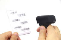 휴대용 미니 BT 무선 핑거 바코드 스캐너 웨어러블 링 1D 레이저 2D QR 바코드 리더 USB 유료 화면 스캔