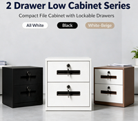 Petit meuble de rangement sécurisé en acier à 2 tiroirs, armoire métallique moderne verrouillable pour chambre à coucher, classeur de bureau polyvalent pour documents et fournitures.