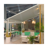 Toldo Retráctil Motorizado Impermeable de 6x4m con Resorte de Gas, Sistema de Toldo sin Columnas, Protección Solar y Techo Retráctil