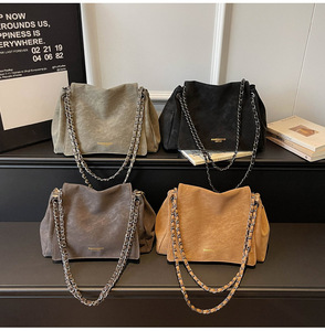 <span class=keywords><strong>Sac</strong></span> bandoulière pour femme, sophistiqué, simple, polyvalent, grande capacité, marron rétro, <span class=keywords><strong>sac</strong></span> à bandoulière à chaîne. - Product Image 5