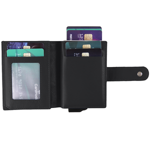 Cartera Delgada de Cuero Genuino con Clip para Dinero de Aluminio Personalizado, Tarjetero Abierto Unisex, Porta Tarjetas de Crédito, Diseño Corto y Moderno, Anti-Robo - Product Image 2