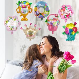 Ballons en aluminium de 18 pouces en forme de cœur/rond, espagnol et anglais, pour la fête des Mères, les anniversaires et les décorations de festivals - Vente en gros - Product Image 2