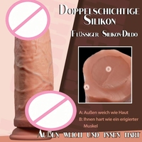Dildo Realista de Silicona Líquida, Material de Silicona, Sensación Real al Tacto, Color Carne, Juguete Sexual para Adultos, Seguro para el Cuerpo