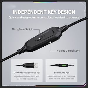 ONIKUMA X91 game headset, wired earphone, RGB LED light effect with microphone, suitable for <b>PC</b>/PS5/games - Product Image 3