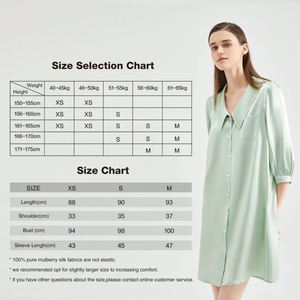 Robe chemise en satin pour femme, manches trois quarts, col rabattu, longueur genou, chemise de nuit - Product Image 6