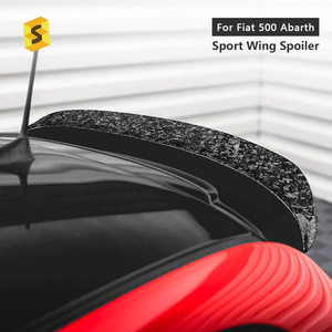 Alerón Trasero de Fibra de Carbono Real Forjado, Estilo Deportivo, Accesorio para Automóvil <span class=keywords><strong>Fiat</strong></span> <span class=keywords><strong>500</strong></span>/<span class=keywords><strong>Abarth</strong></span> 2012-2019, Accesorios Exteriores Negros - Product Image 2