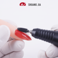 SHUANGJIA 3/32" Fraise rotative électrique en acier noir et carbure de tungstène pour manucure
