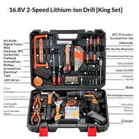 Boîte à outils multifonctionnelle pour la maison, kit de réparation pour électricien, ensemble complet de perceuse pour voiture et rangement pour perçage mural