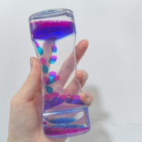 Sablier personnalisé en eau liquide, sablier artisanal en plastique, sablier à eau liquide, sablier sensoriel liquide