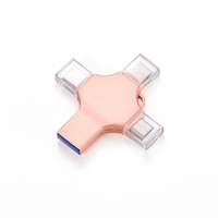 Kustom 4 in 1 USB 3.0 Flash Drive OTG untuk ponsel Android tipe C Usb Key 16GB 32GB 64GB 128GB